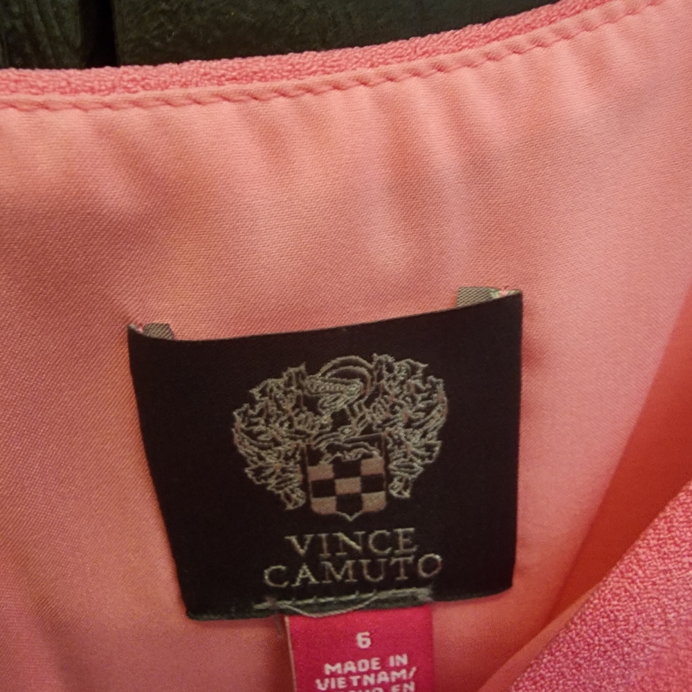 Vince Camuto Hot Pink Puff Sleeve Cutout Dress - Picture 2 of 4